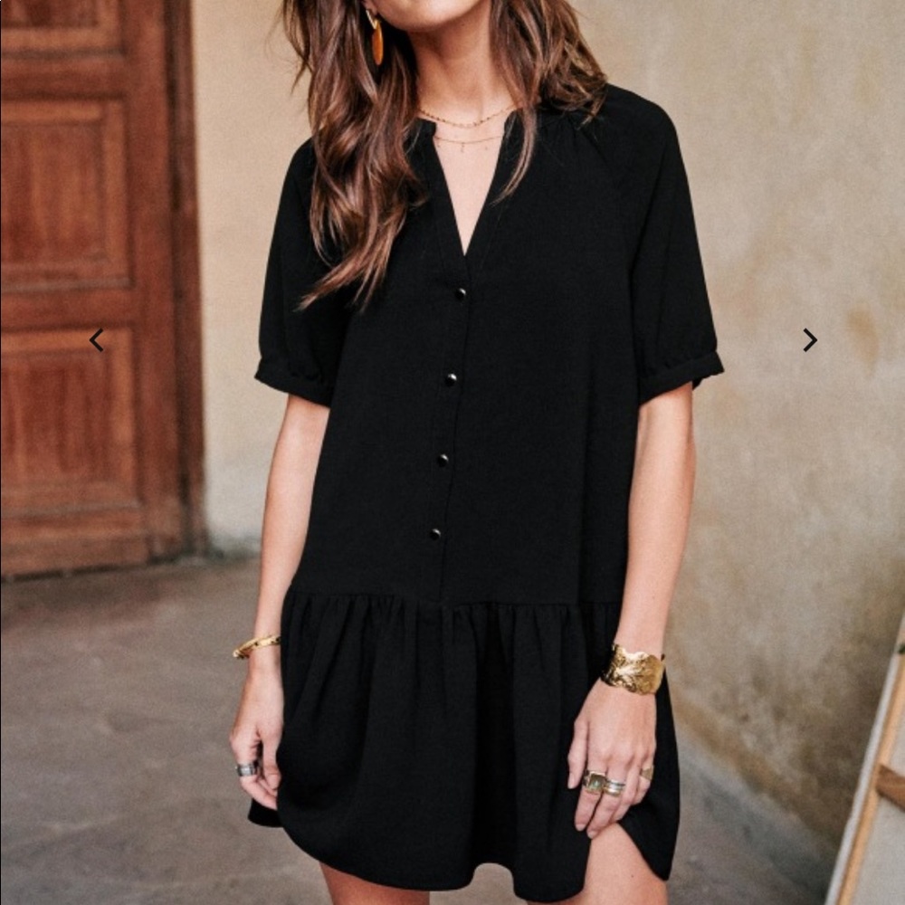 Sezane Black Mini Dress